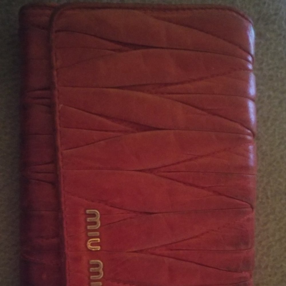 Long pink gold Miu Mui prada clutch leather wallet - Picture 2 of 8